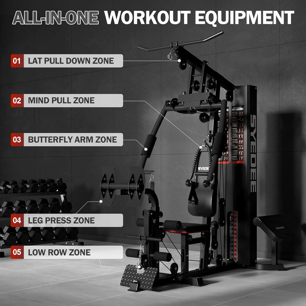 Multifunctional Home Gym Equipment with 150LBS Weight Stack Q179451