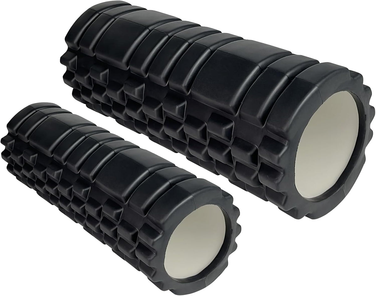 2 High-Density Foam Roller Set (12" and 13") - Black I66248