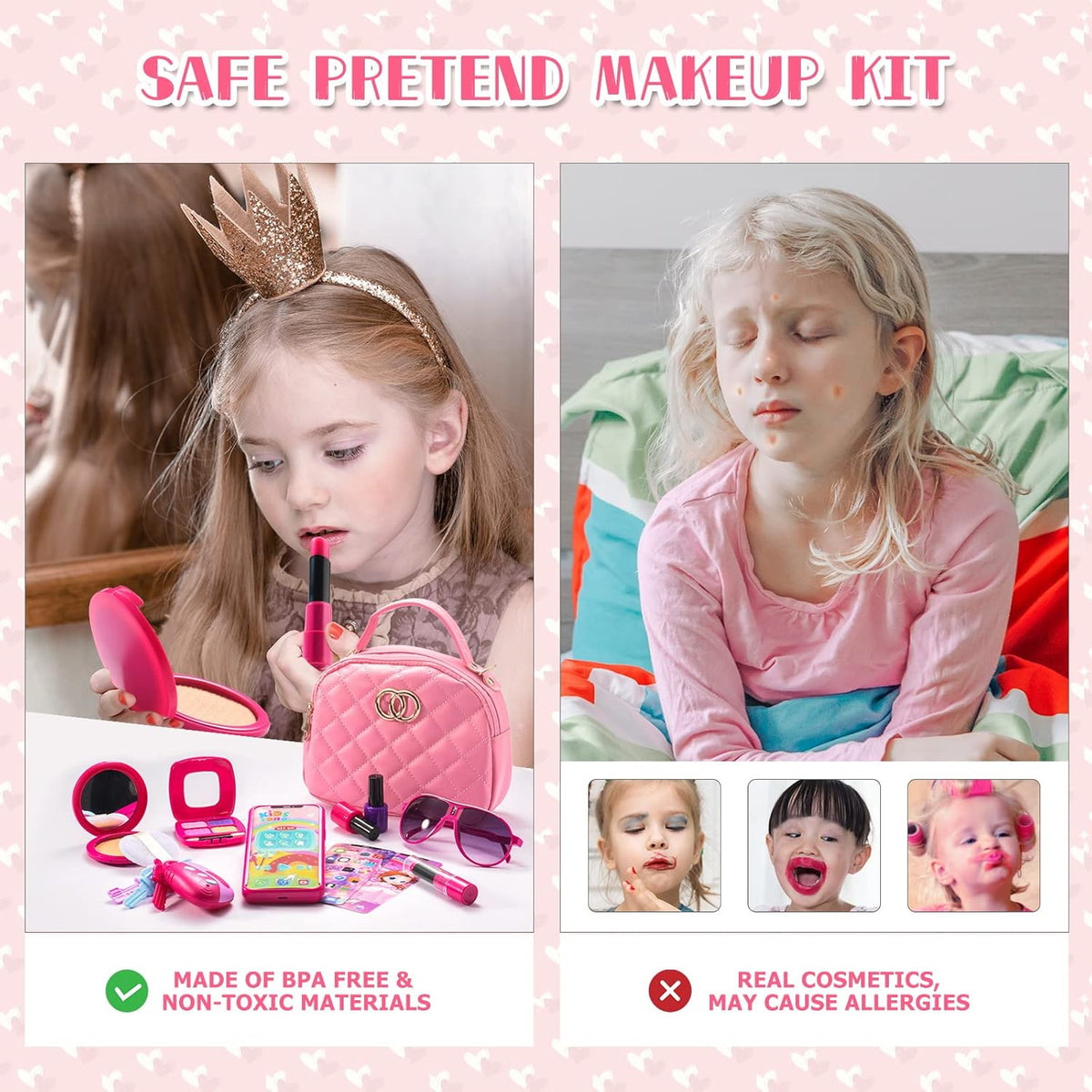 Pink Toddler Purse with Makeup Kits W100