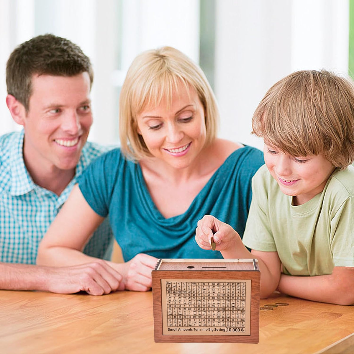 Wooden Money Saving Box with Counter L4622