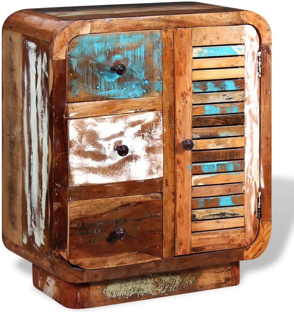 Solid Reclaimed Wood Sideboard with Door and 3 Drawers D351707