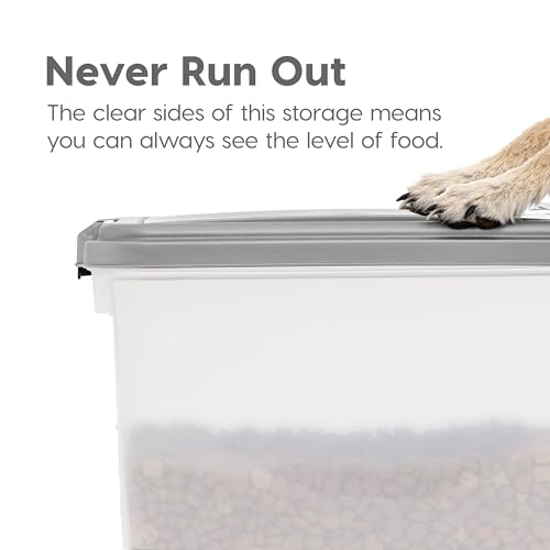 30 lbs & 11 lbs Combo Airtight Dog Food Storage Container, Stackable Treat Box, 2-Cup Scoop, Wheels, Seafoam Blue A864973
