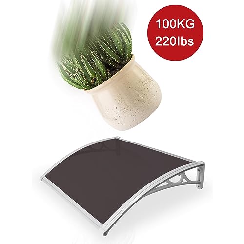 Brown Polycarbonate Front Door Canopy Awning (47"x43") Z9030