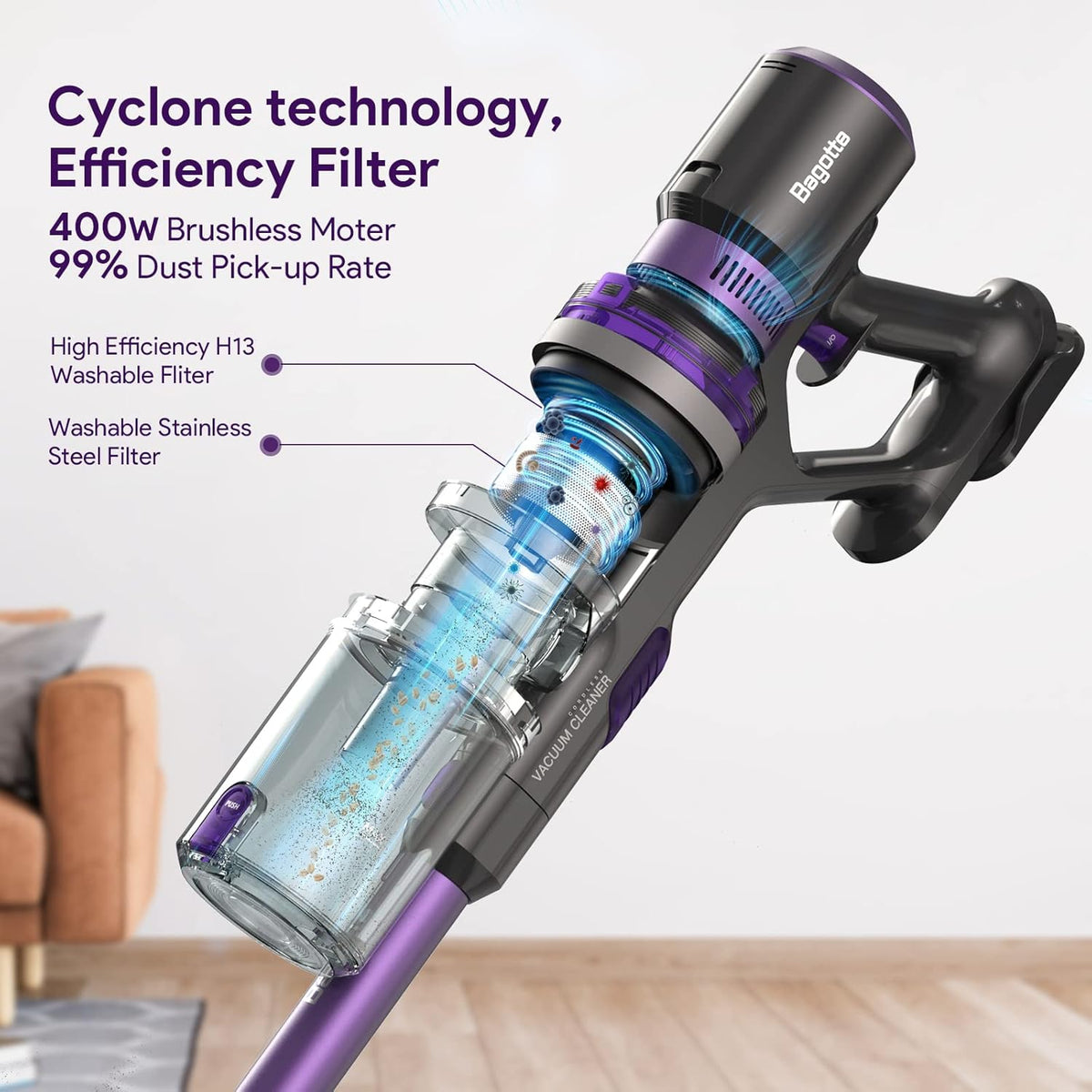 Cordless Stick Vacuum 25Kpa 400W 8 in 1 B83633