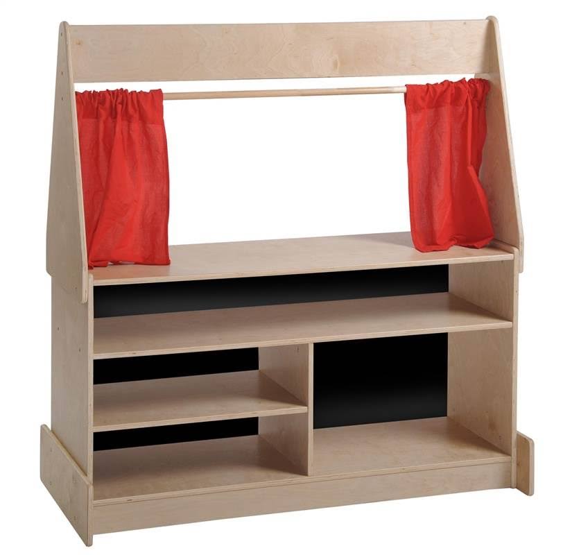 Black Wood Flannel Puppet Theater Z351686