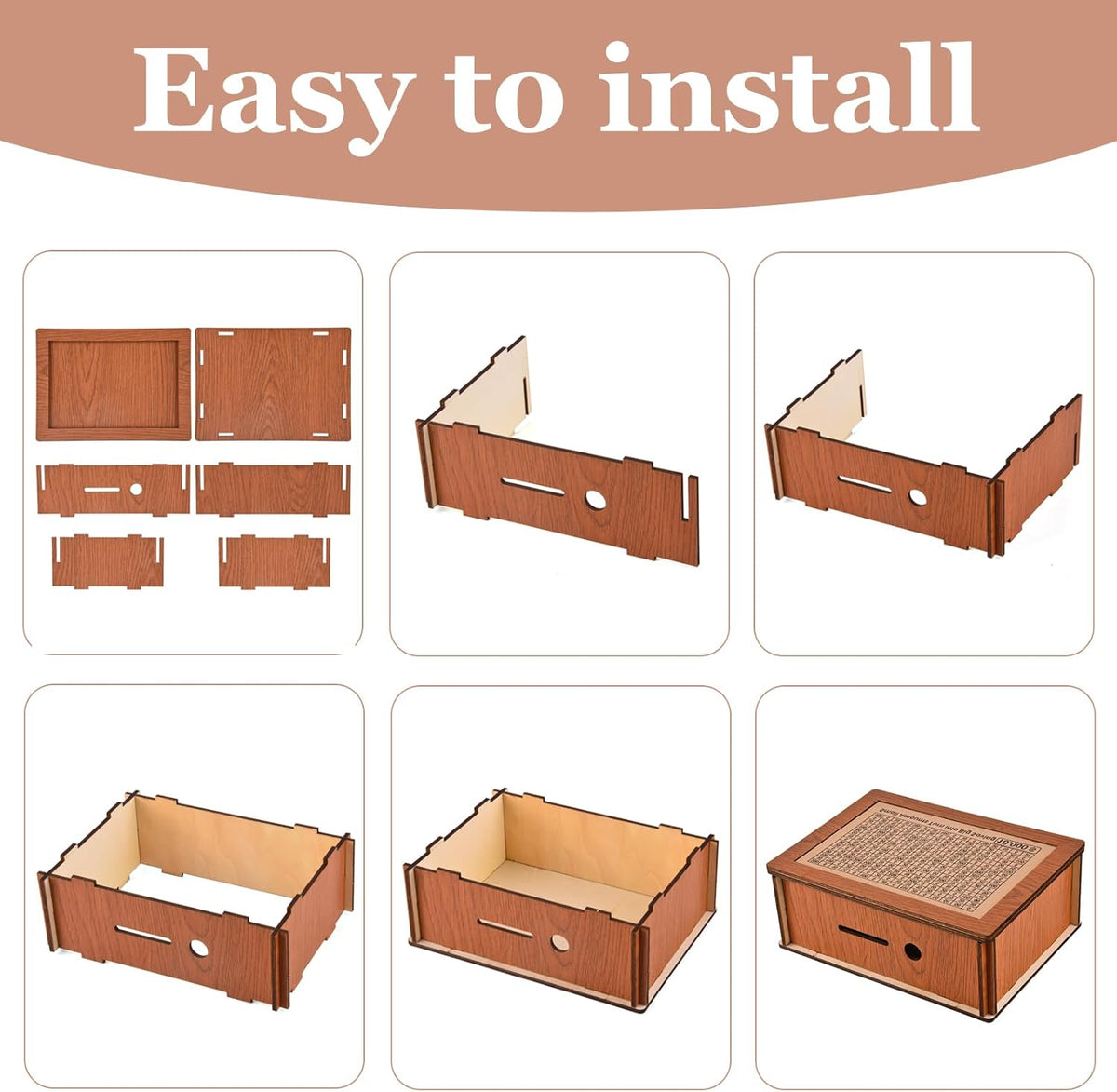 Wooden Money Saving Box with Counter L4622