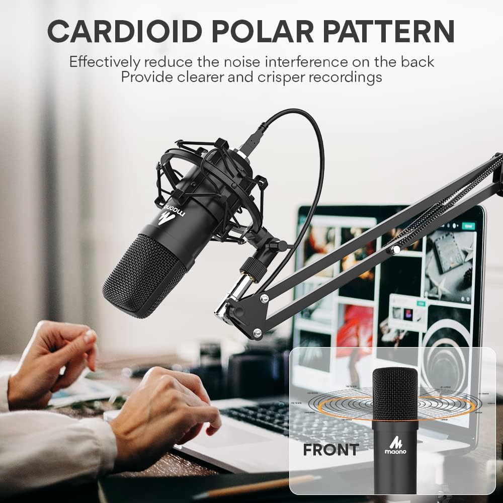 USB Microphone Condenser Cardioid Metal Mic Kit E5773