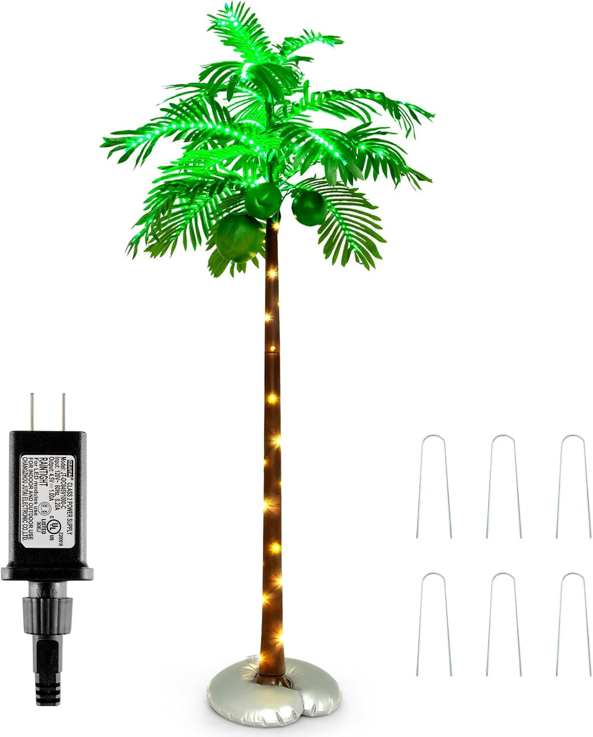 6FT Lighted Artificial Palm Tree with 309 LED Lights L637651