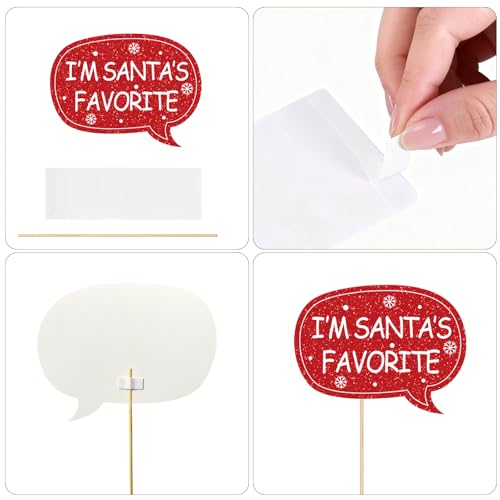 30pc Glitter Christmas Photo Booth Props Set Y2200