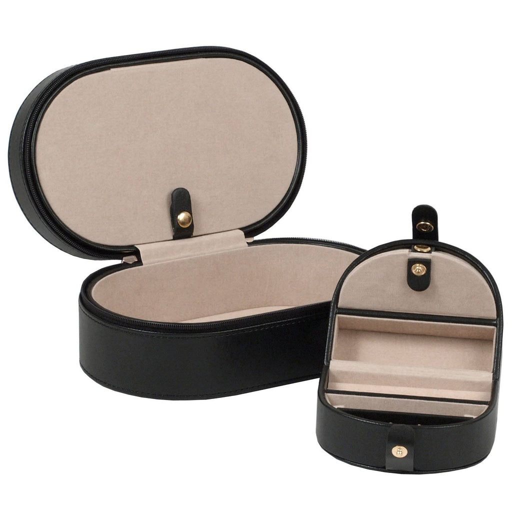 Black Oval Zip Travel Case Y522