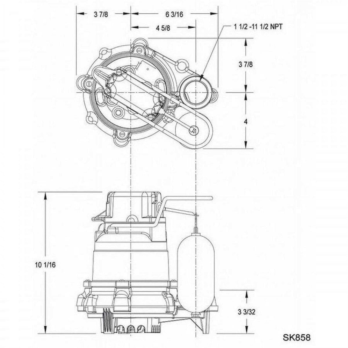 3/10 HP Sump Pump with Vertical Float Z3830
