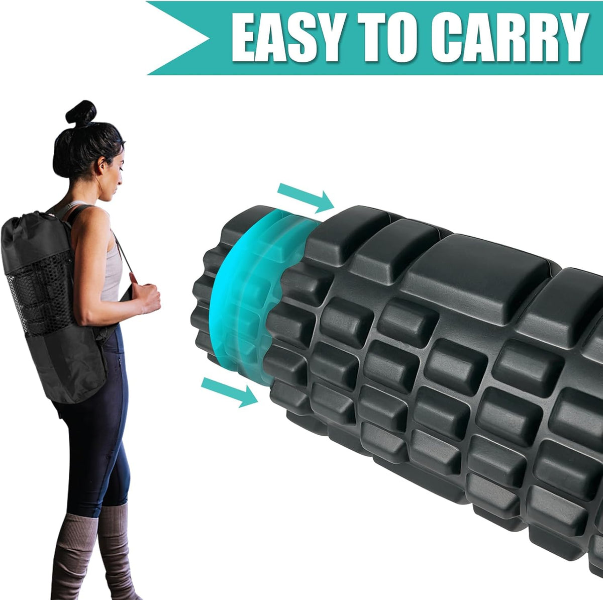2 High-Density Foam Roller Set (12" and 13") - Black I66248