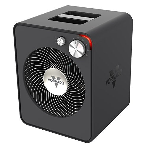Storm Gray Metal Heater with 2 Heat Settings and Adjustable Thermostat Z4956