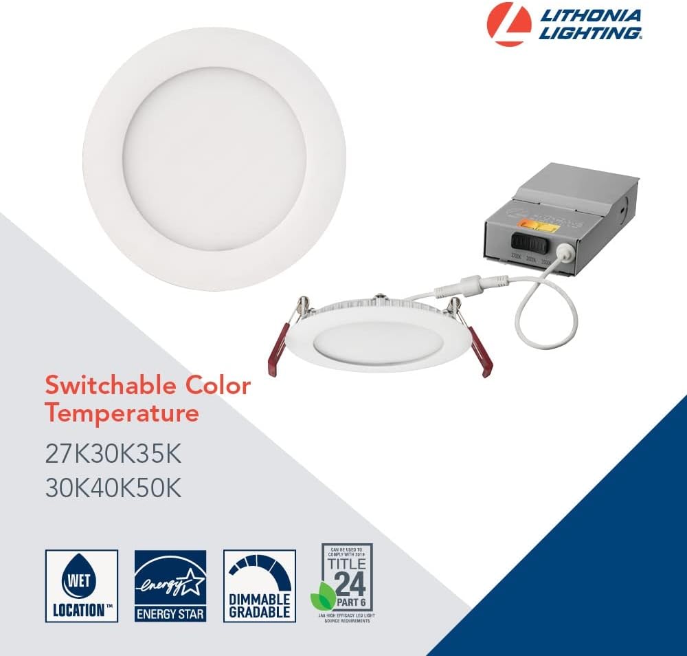 Recessed Wafer Downlight, Ultra Thin Round Trim, Switchable Color Temperature J900