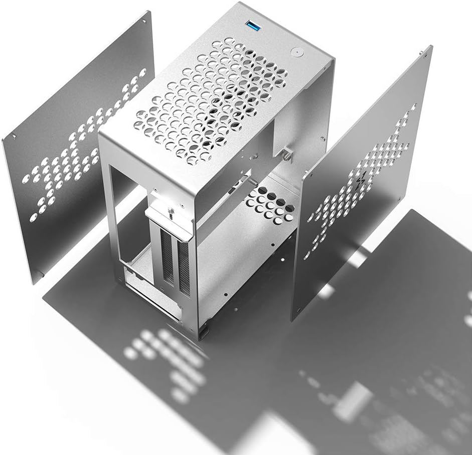 Mini-ITX Aluminum PC Case with PCI-E Riser Cable Y615