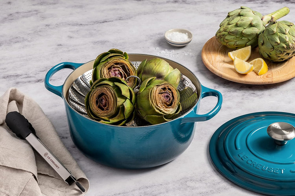 4.5 qt. Deep Teal Enameled Cast Iron Round Dutch Oven W3495