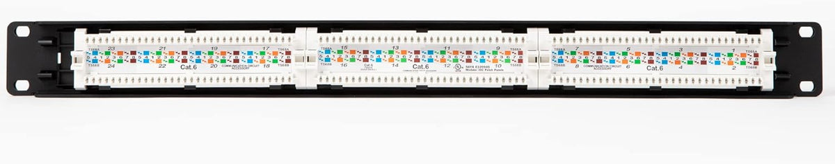 Cat6 24 Port Patch Panel, 1U Rackmount or Wall Mount, Pack of 2 J5250
