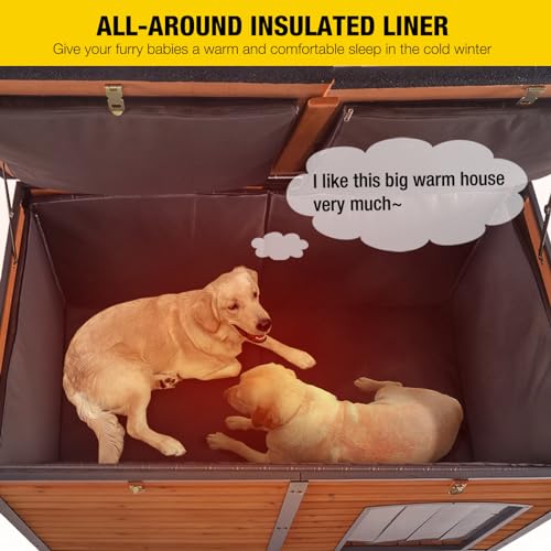 59" Large Insulated Dog Kennel with Liner E49600