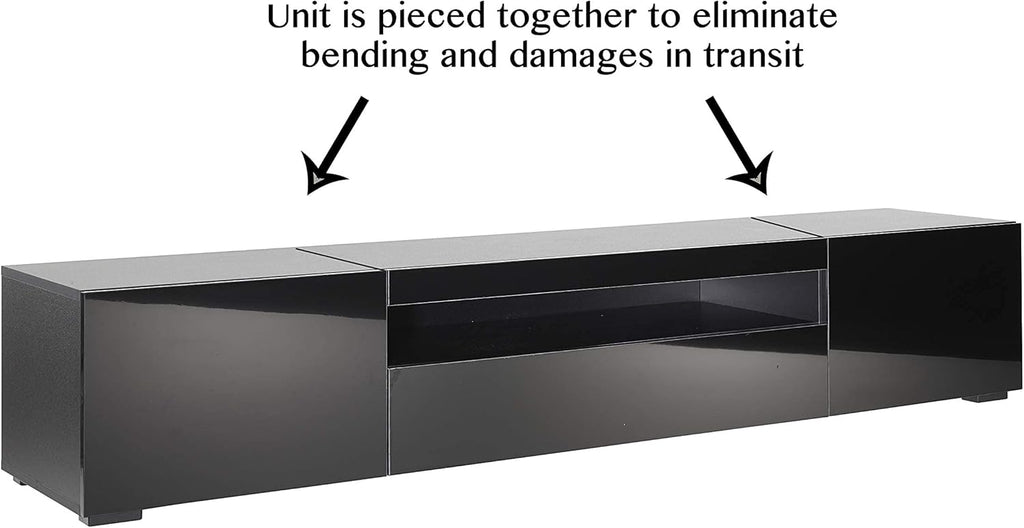 Modern Black Modular TV Cabinet with LED Lights S51793