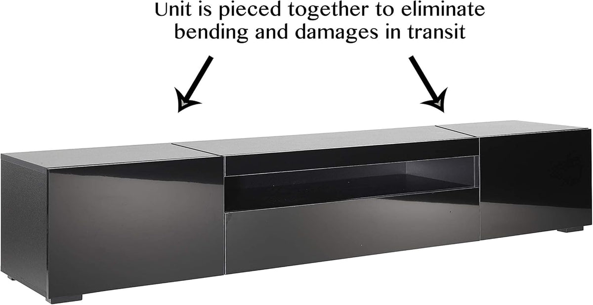 Modern Black Modular TV Cabinet with LED Lights S51793