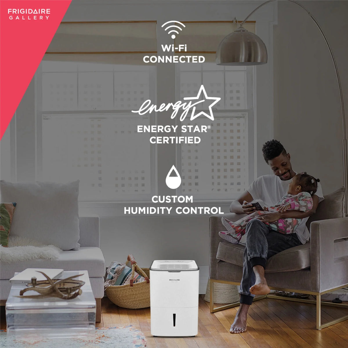 50-Pint Smart Portable Dehumidifier in White L62229