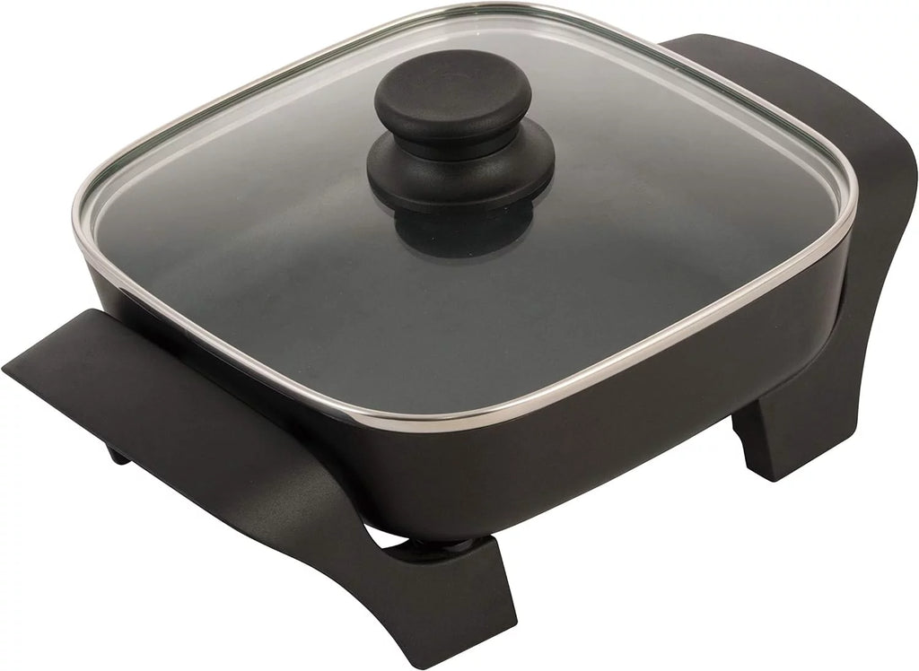 8-Inch Nonstick Electric Skillet With Glass Lid, Black P6192