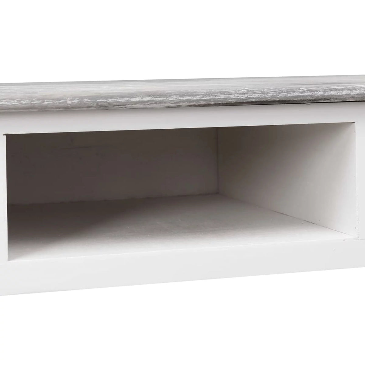 Gray Wood Writing Desk with 2 Drawers 43.3in x 17.7in x 29.9in B997441