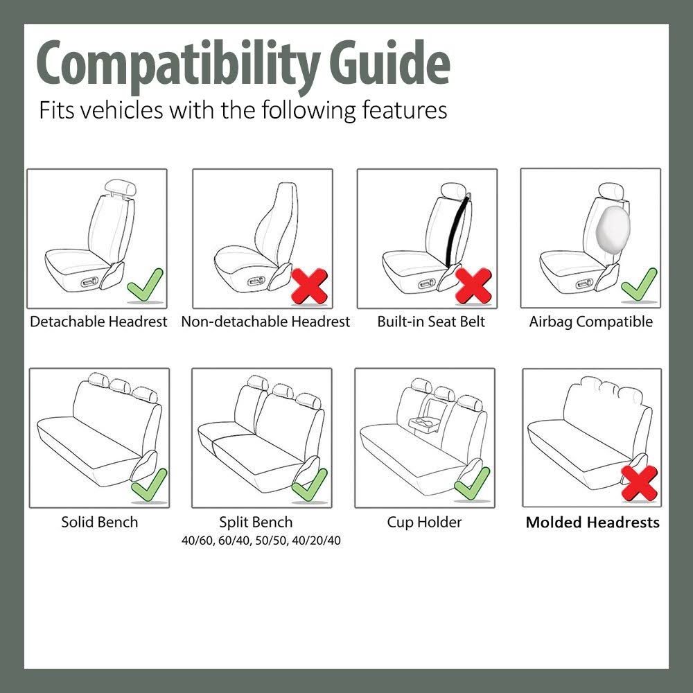 Perforated Leatherette Full Set Car Seat Covers K2867