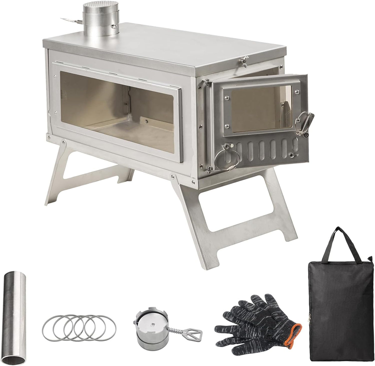 Stainless Steel Folding Wood Stove with Folding Pipe V6434