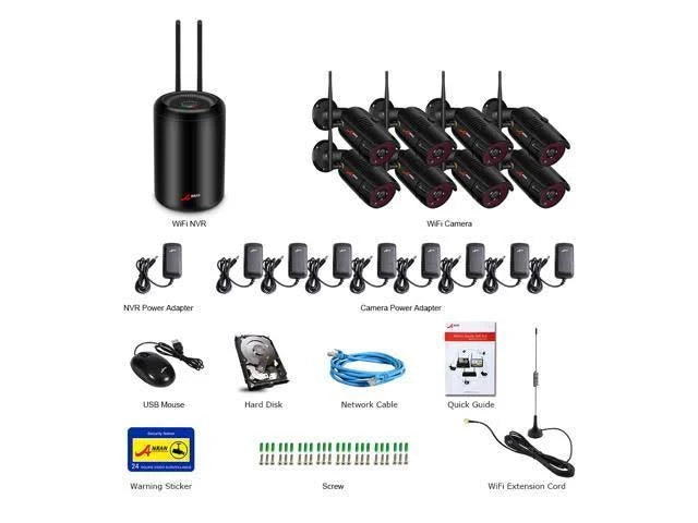8 Channel 1080p HD Wireless Security Surveillance Camera W91198