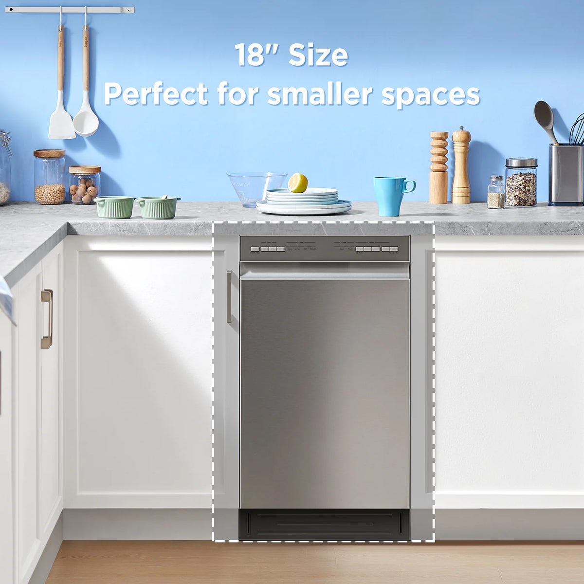 18" Front Control 2-Rack Dishwasher, Stainless Steel P208