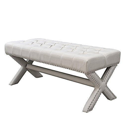 Dark Grey Velvet Bench V17919