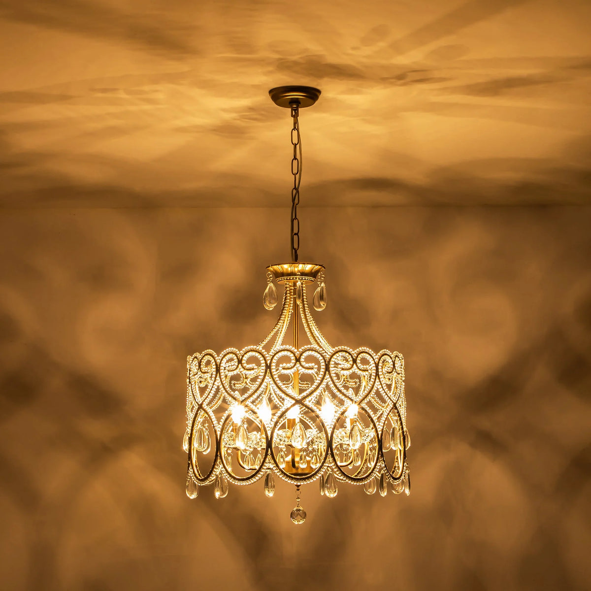 5-Light Crystal Drum Chandelier X938