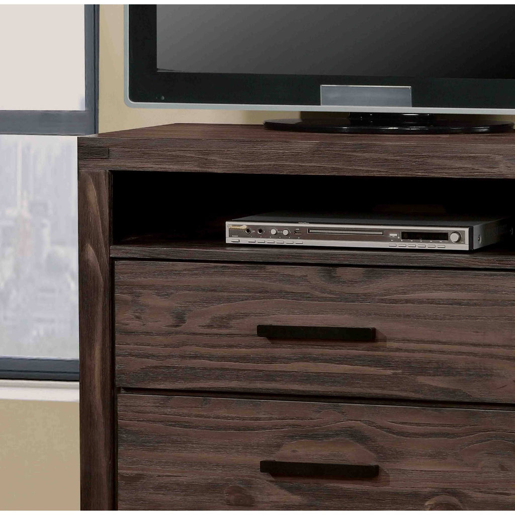 Dark Grey Wire-Brushed 3-Drawer Media Chest C2884