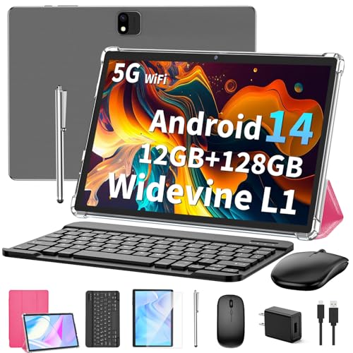 Android 14 Tablet with Keyboard, 12GB RAM, 128GB Storage, 10 Inch 2-in-1 Tablet U687630