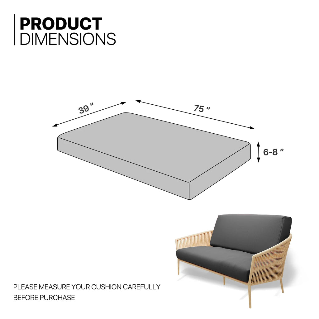 Twin Size Black Futon Cover V174041