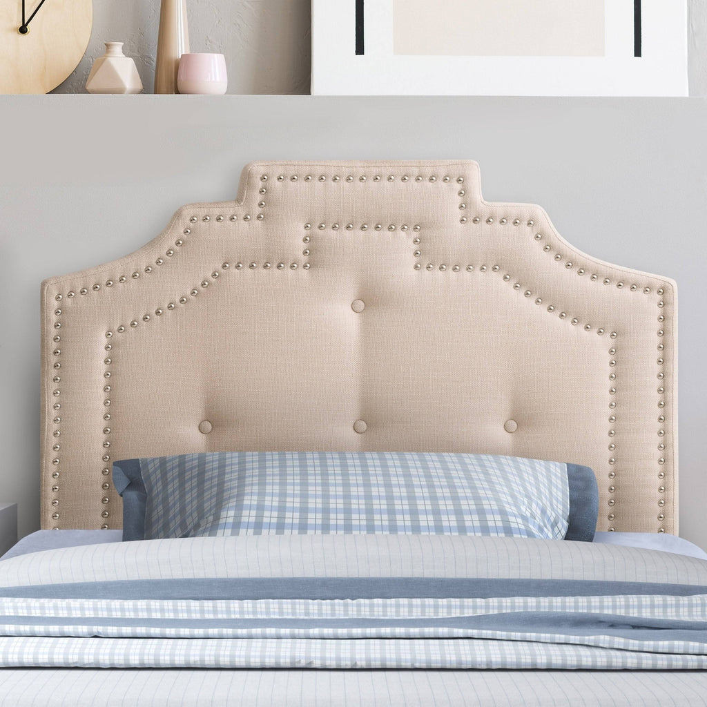 Dark Grey Button Tufted Headboard Q28468