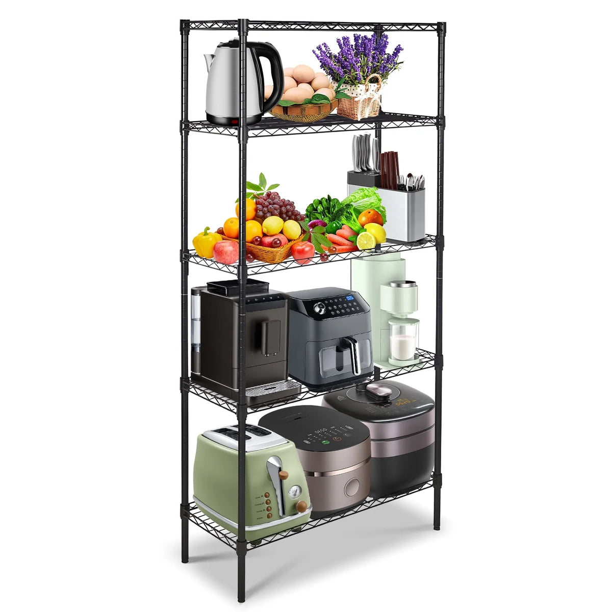 5 Tier Metal Storage Shelving Unit 35 x 14 x 70" I985