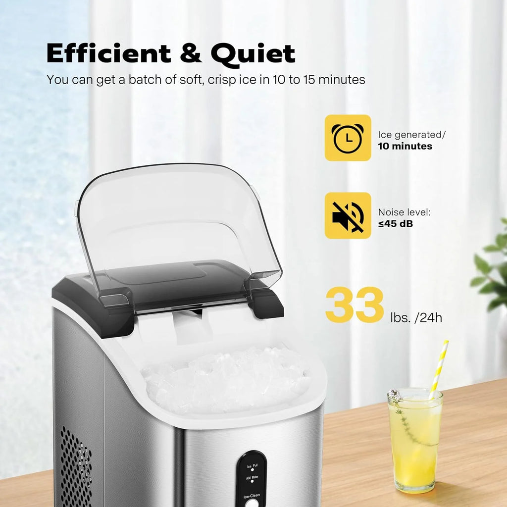 Countertop Nugget Ice Maker with Scoop and Self Cleaning Z310