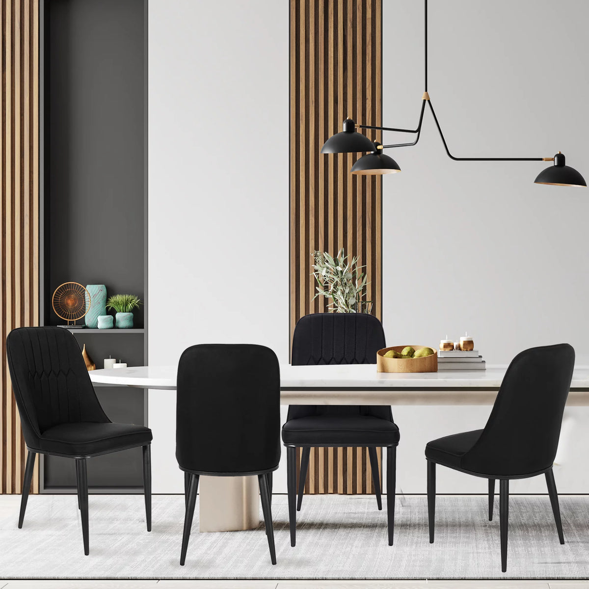 Black Faux Leather Dining Chair Set of 6 N440937
