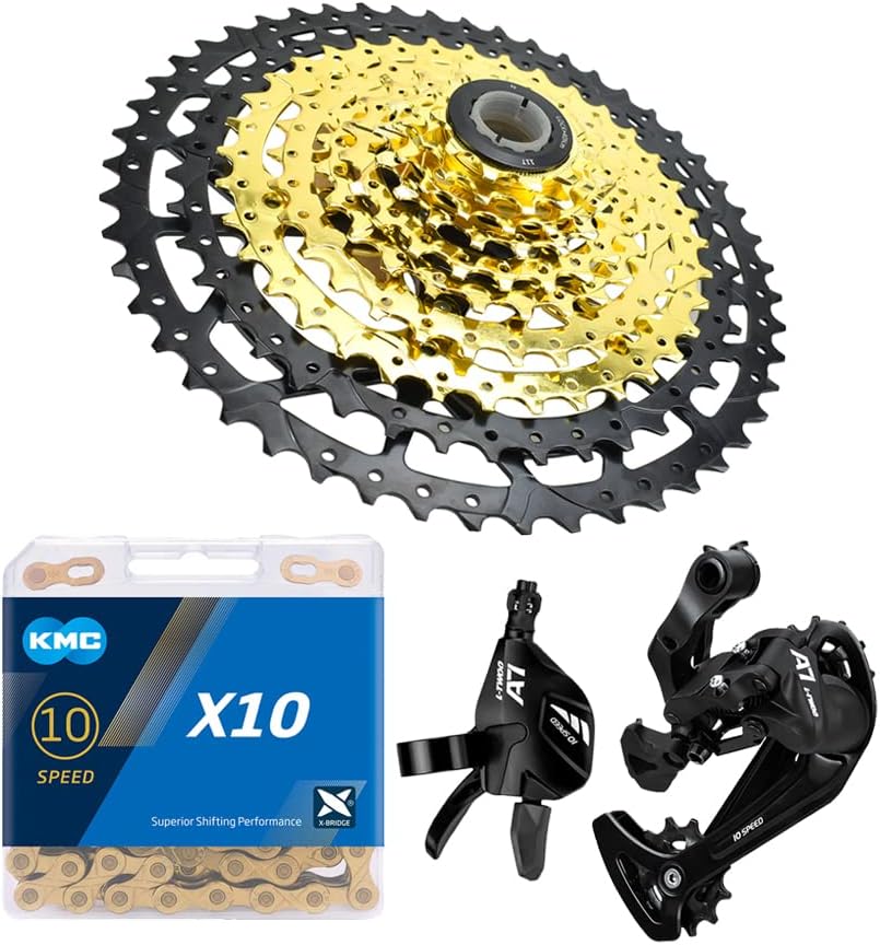 10 Speed MTB Groupset with KMC X10 Chain 11-50t Cassette and Rear Derailleur Z36808