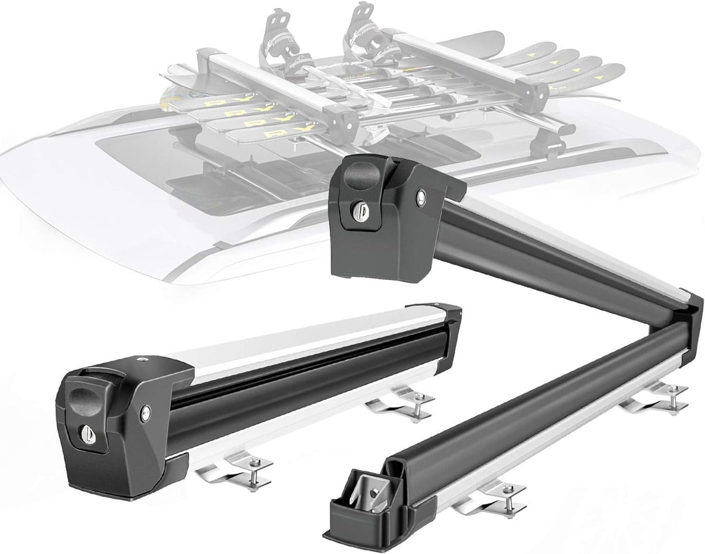 Aluminum Universal Ski Roof Rack for 6 Pairs Skis or 4 Snowboards G317065