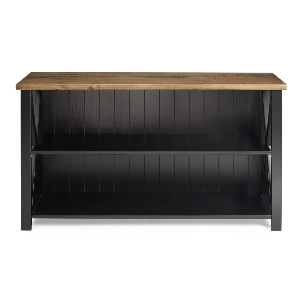 Black Solid Wood Storage Console Table E89862