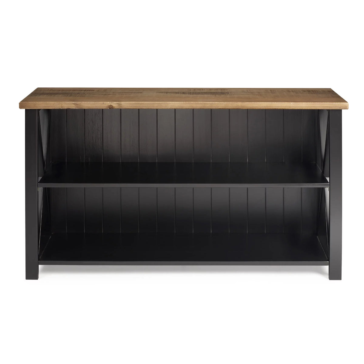 Black Solid Wood Storage Console Table E89862