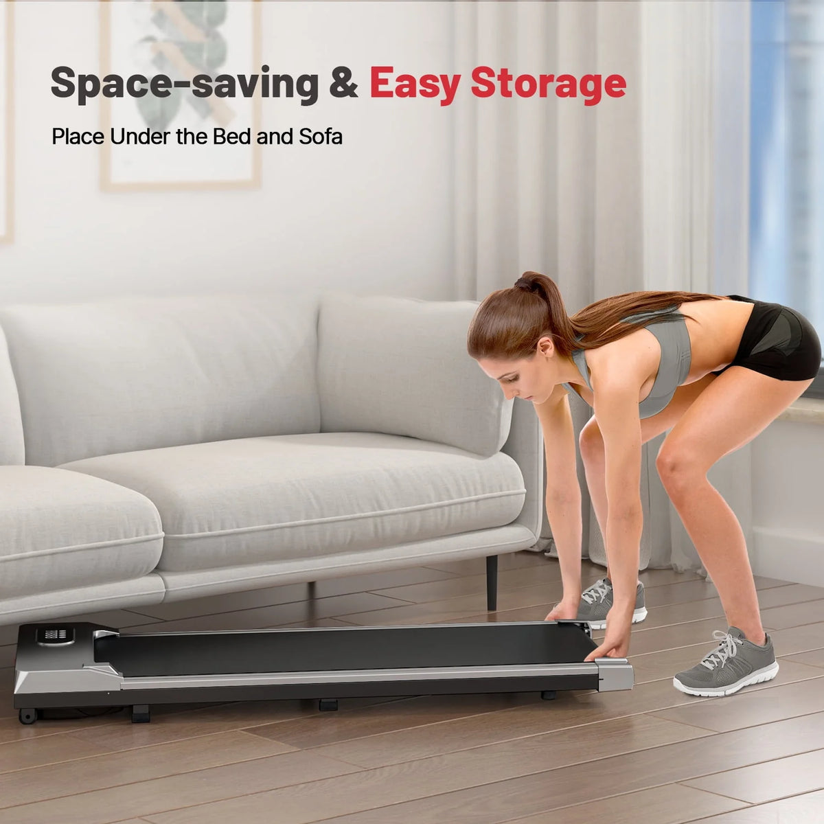 Under Desk Treadmill 265 Lb Capacity Black R2942