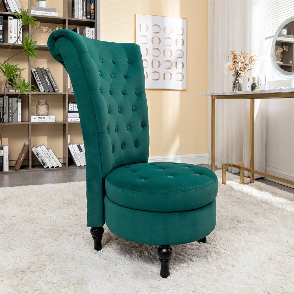 Green Velvet High Back Vanity Chair X8159