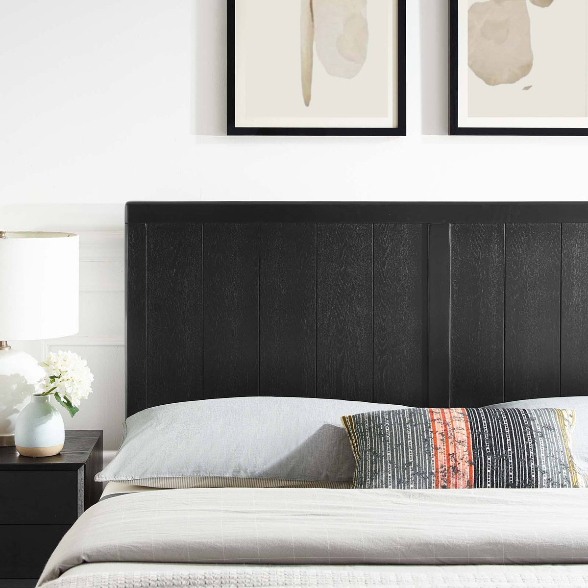 Twin Headboard Black Wood D56350