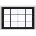 Bronze Vinyl Fixed Picture Window with Colonial Grids J805