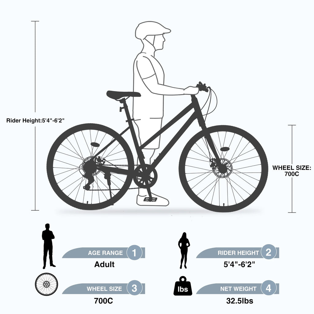 Aluminum Alloy 700C 7 Speed Light Blue City Bike L7133