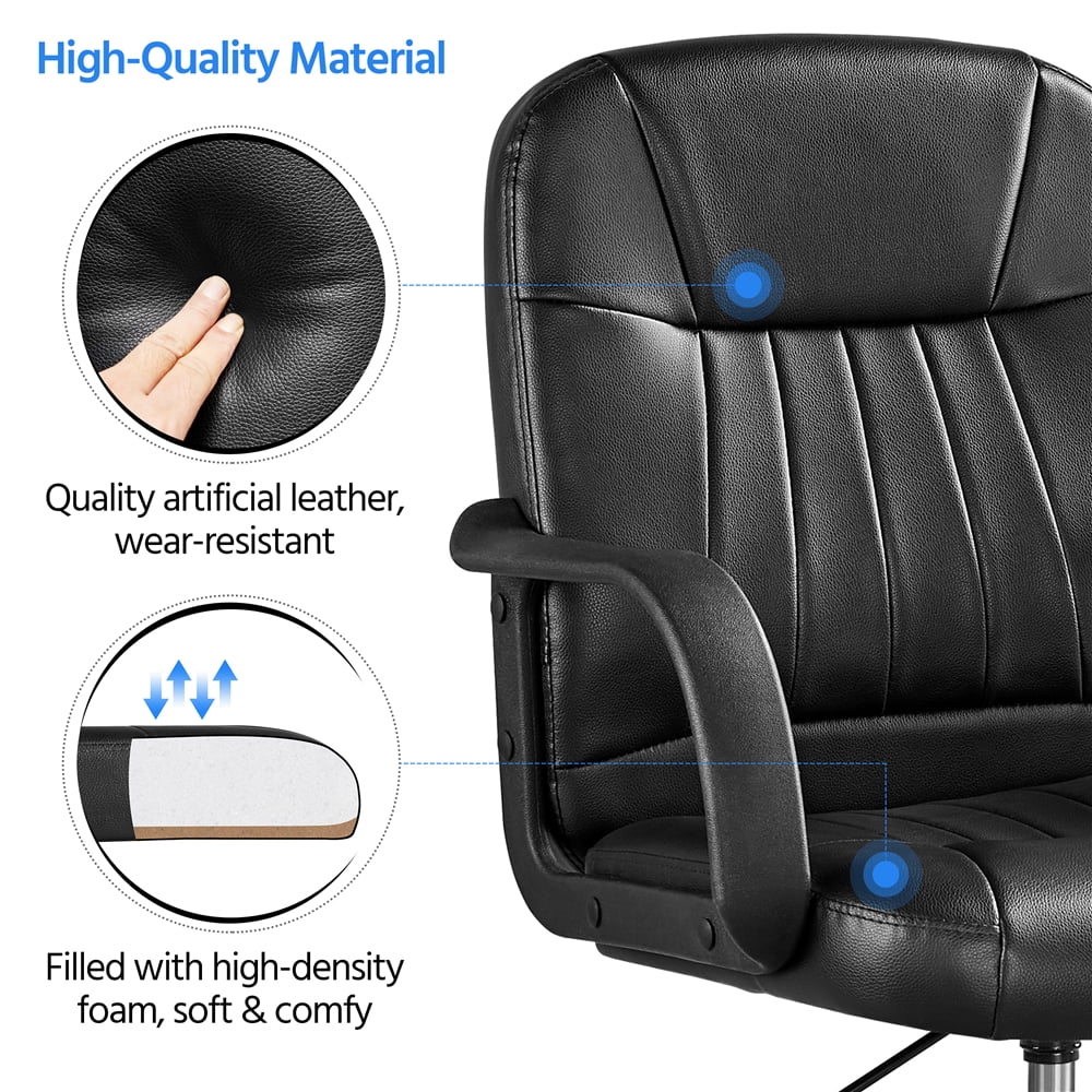 Black Faux Leather Adjustable Swivel Office Chair F723